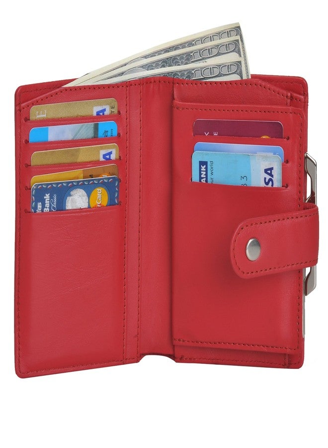 Mandava Genuine Nappa Leather Red Ladies Wallet - Image 3