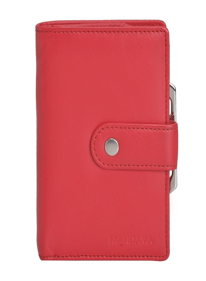 Mandava Genuine Nappa Leather Red Ladies Wallet - Image 1