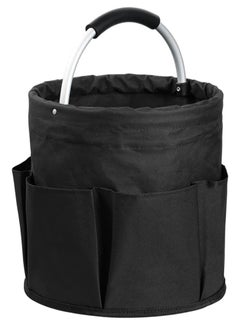 Bukela Tool Organizers Bag 17L Collapsible Tool Bag Laundry Organizer Outdoor Camping Garden Harvest Basket Home Bathroom Storage Bath Wash Bag（Black）  - Image 1