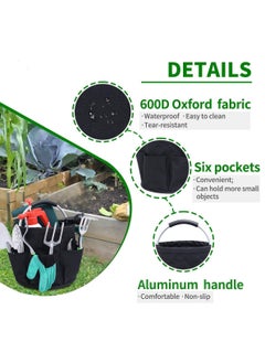 Bukela Tool Organizers Bag 17L Collapsible Tool Bag Laundry Organizer Outdoor Camping Garden Harvest Basket Home Bathroom Storage Bath Wash Bag（Black）  - Image 3