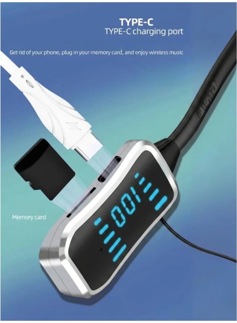 KIN KL 50 Bluetooth Neckband Earphones – 48H Playtime, 380 Days Standby, LED Display, TF Card Slot, Multifunction Button Control, Wireless Stereo Headset – Black Colour - Image 3