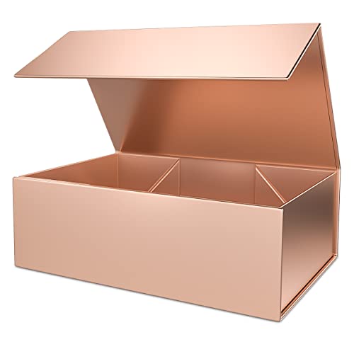 ROSTELACK Gift Box 10 x 6 x 3 with Magnetic Closure Lid Gift Boxe for PresentsBridesmaid Gifts BoxesCute BoxBirthday BoxLuxury for Gift Packaging Magnetic Gift Boxe for Wrapping Gifts Rose Gold - Image 2