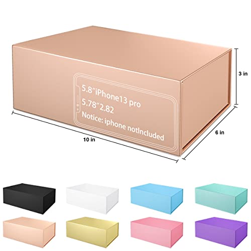 ROSTELACK Gift Box 10 x 6 x 3 with Magnetic Closure Lid Gift Boxe for PresentsBridesmaid Gifts BoxesCute BoxBirthday BoxLuxury for Gift Packaging Magnetic Gift Boxe for Wrapping Gifts Rose Gold - Image 5
