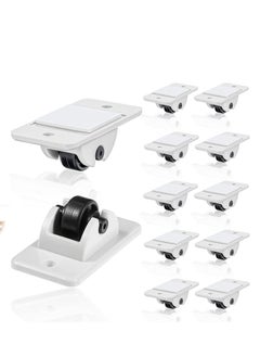 KASTWAVE Self Adhesive Caster Wheels, 12 Pieces Mini Fixed Wheels Caster Boxes Caster Paste Plastic Wheel Sticky Caster Carton for Storage Box Trash DIY Toy Car Bin Storag  - Image 1