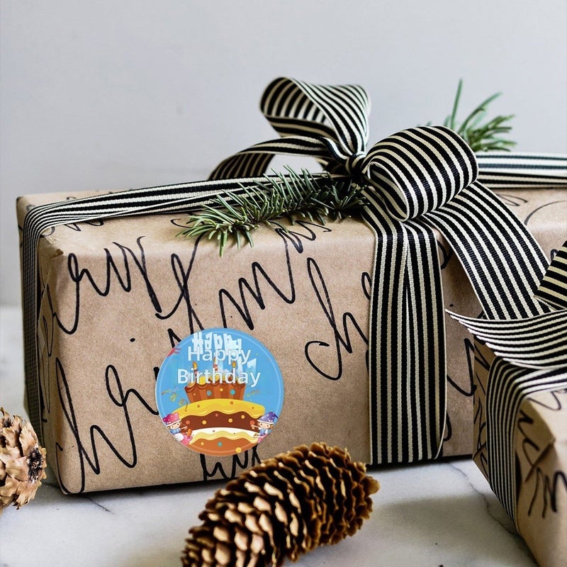 Cross-border birthday cake sealing sticker happy birthday sticker envelopes gift packaging bags carton stickers sealing  decoration - Image 3