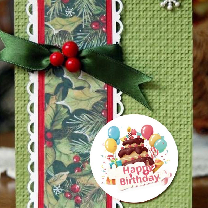 Cross-border birthday cake sealing sticker happy birthday sticker envelopes gift packaging bags carton stickers sealing  decoration - Image 4
