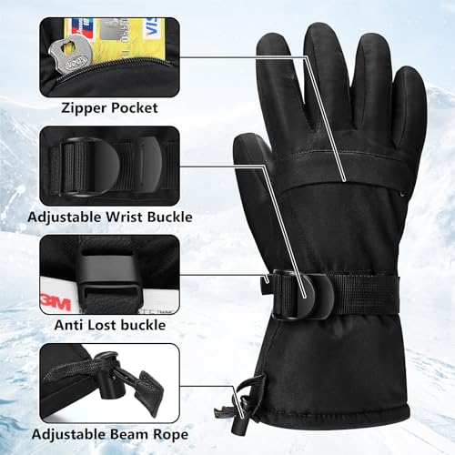 Odtmger Ski Gloves, Warmest Waterproof and Breathable Snow Gloves for Cold Weather, Fits Both Men & Women,for Parent Child Outdoor - Image 2