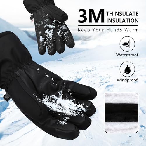 Odtmger Ski Gloves, Warmest Waterproof and Breathable Snow Gloves for Cold Weather, Fits Both Men & Women,for Parent Child Outdoor - Image 3