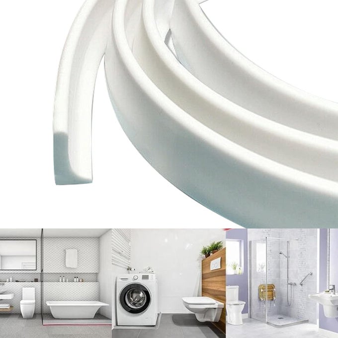 WATER BARRIER SILICONE THRESHOLD WATER BARRIER WET ROOM FLOOR SEALING STRIP FLEXIBLE WATERPROOF TAPE FOR WET AND DRY SEPARATION 2 METER