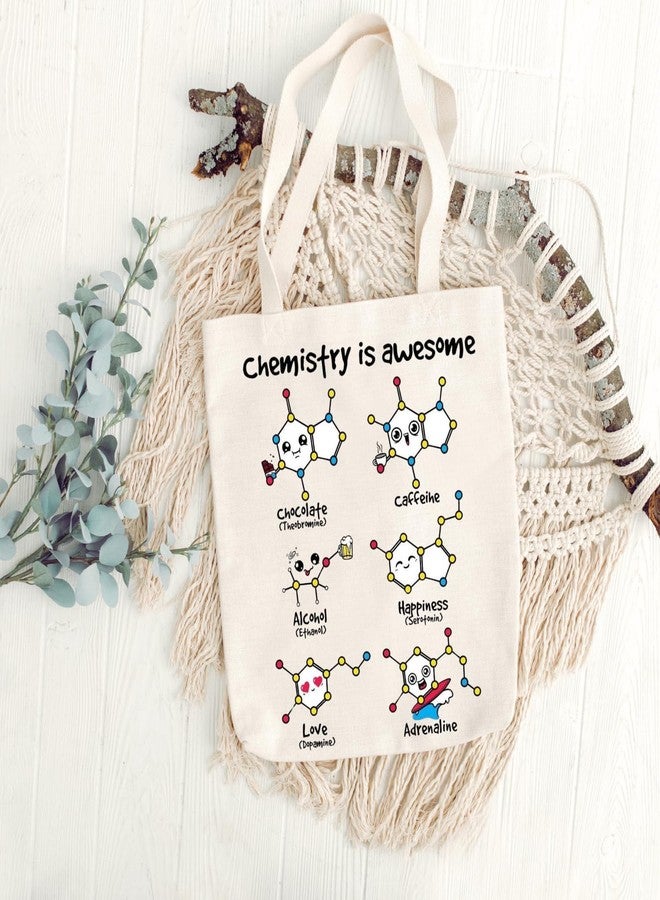 STRUTT Foldable Canvas Tote Bag for Women, Tote Bag for College Girls,100% Organic Cotton Reusable Shopping Bag for Grocery, Eco-Friendly Multi-Purpose Bag for Travel & Daily Use - Chemistry - Image 4
