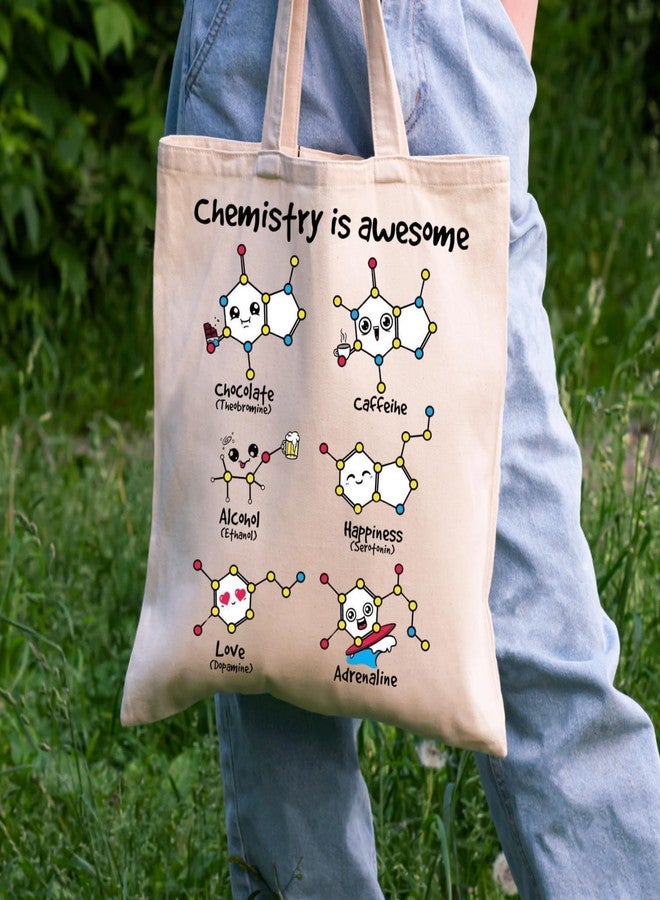 STRUTT Foldable Canvas Tote Bag for Women, Tote Bag for College Girls,100% Organic Cotton Reusable Shopping Bag for Grocery, Eco-Friendly Multi-Purpose Bag for Travel & Daily Use - Chemistry - Image 2