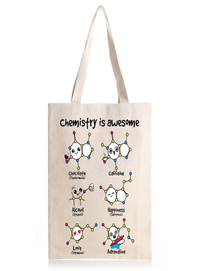STRUTT Foldable Canvas Tote Bag for Women, Tote Bag for College Girls,100% Organic Cotton Reusable Shopping Bag for Grocery, Eco-Friendly Multi-Purpose Bag for Travel & Daily Use - Chemistry - Image 1