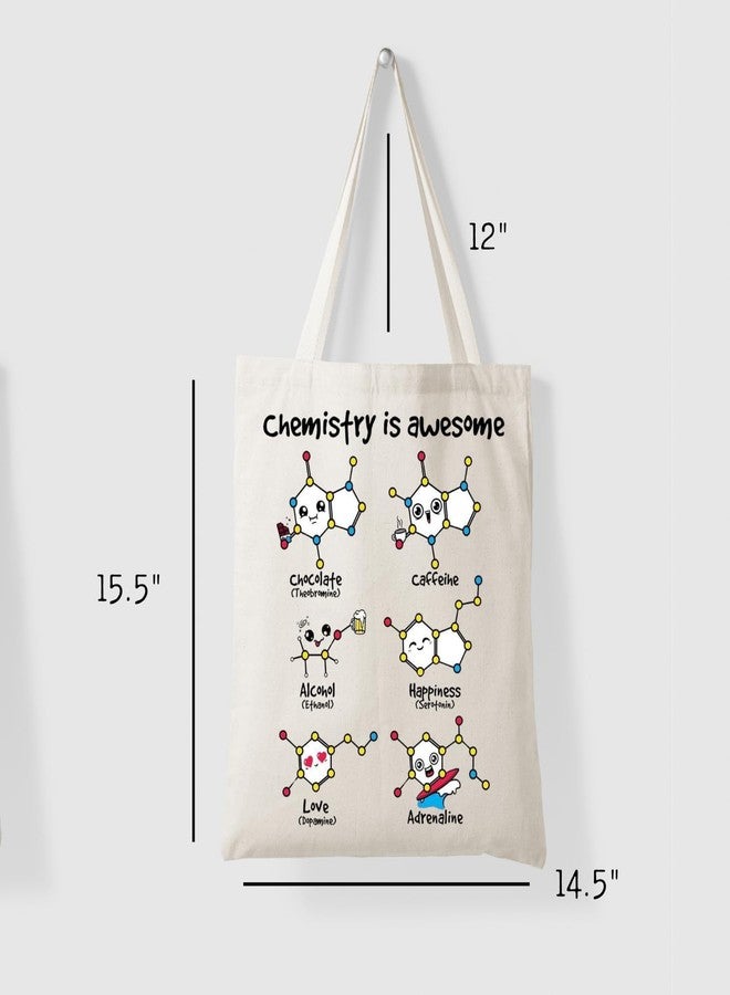 STRUTT Foldable Canvas Tote Bag for Women, Tote Bag for College Girls,100% Organic Cotton Reusable Shopping Bag for Grocery, Eco-Friendly Multi-Purpose Bag for Travel & Daily Use - Chemistry - Image 5