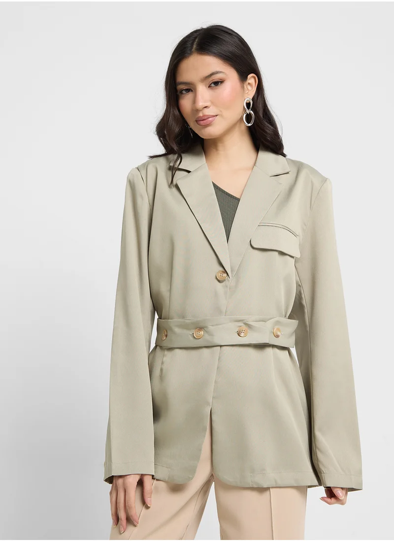 ELLA Blazer With Belted Detail