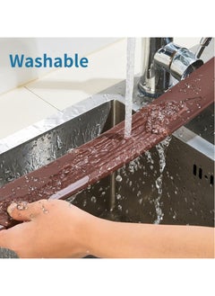 UCHUANG Door Seal Strip Door Sound Proofing Weather Stripping Weatherstrip Self Adhesive Silicone Door Bottom Strip Door Sealer Strip, Windproof seal for Door Gaps Size Adjustable  96cm, Brown  - Image 3