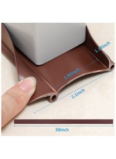 UCHUANG Door Seal Strip Door Sound Proofing Weather Stripping Weatherstrip Self Adhesive Silicone Door Bottom Strip Door Sealer Strip, Windproof seal for Door Gaps Size Adjustable  96cm, Brown  - Image 4