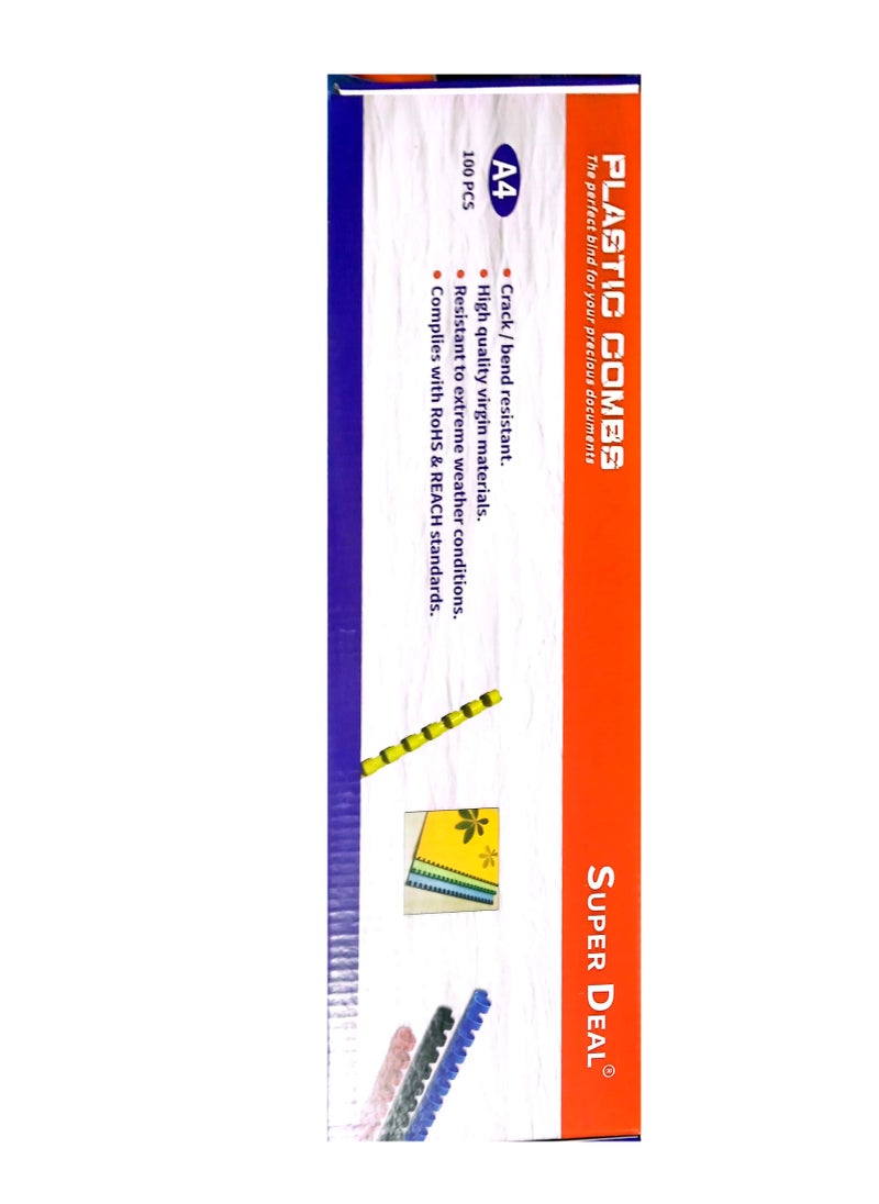 SUPER DEAL 50-Piece Binding Combs 35mm Blue  - Image 3