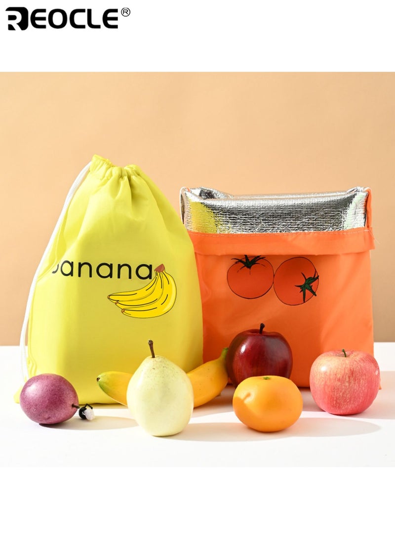 REOCLE 2pcs Food-Grade Nylon Banana Storage Bag Large Capacity Reusable Produce Bag with Aluminum Bead Closure Keeps Bananas Fresh 7 Days Double Stitched Design - Image 2