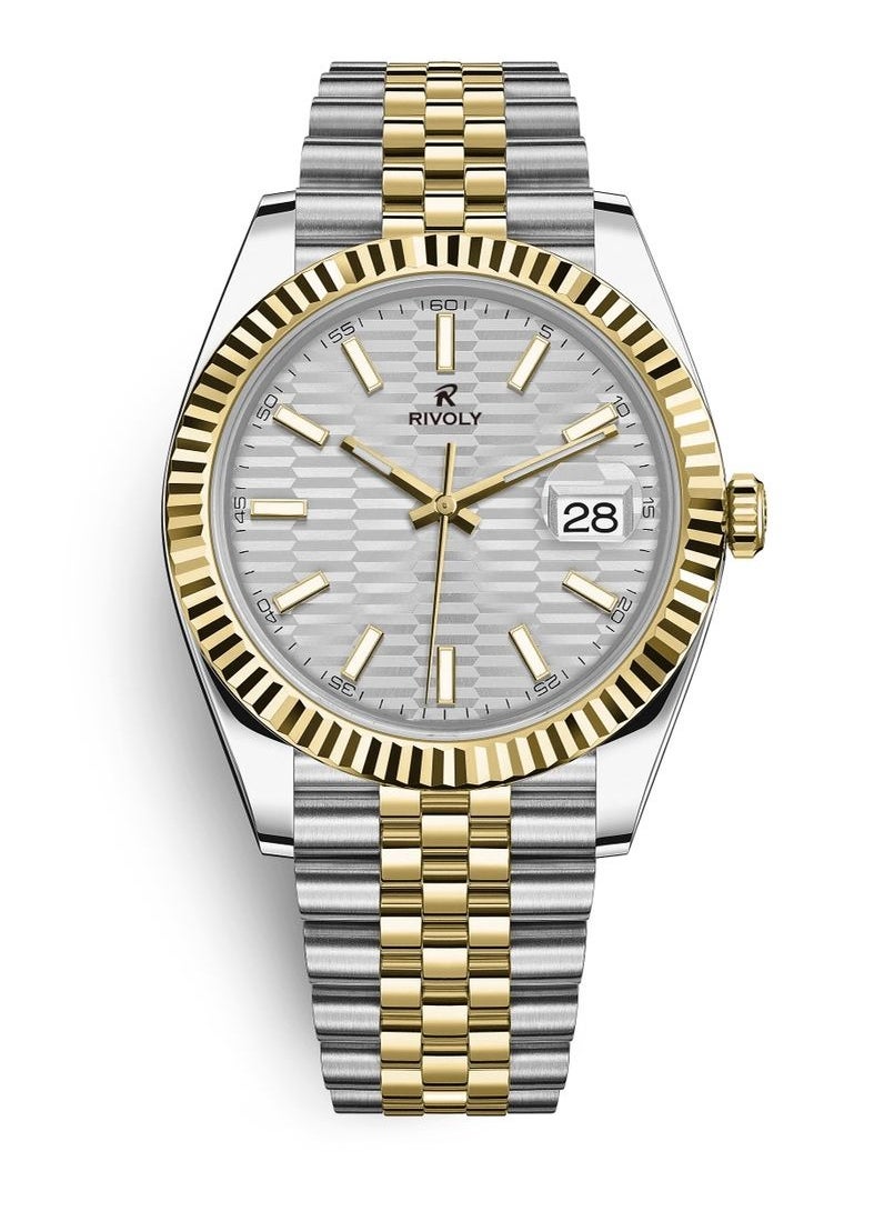 Rivoly Fashion Men's Watch Stainless Steel Waterproof 