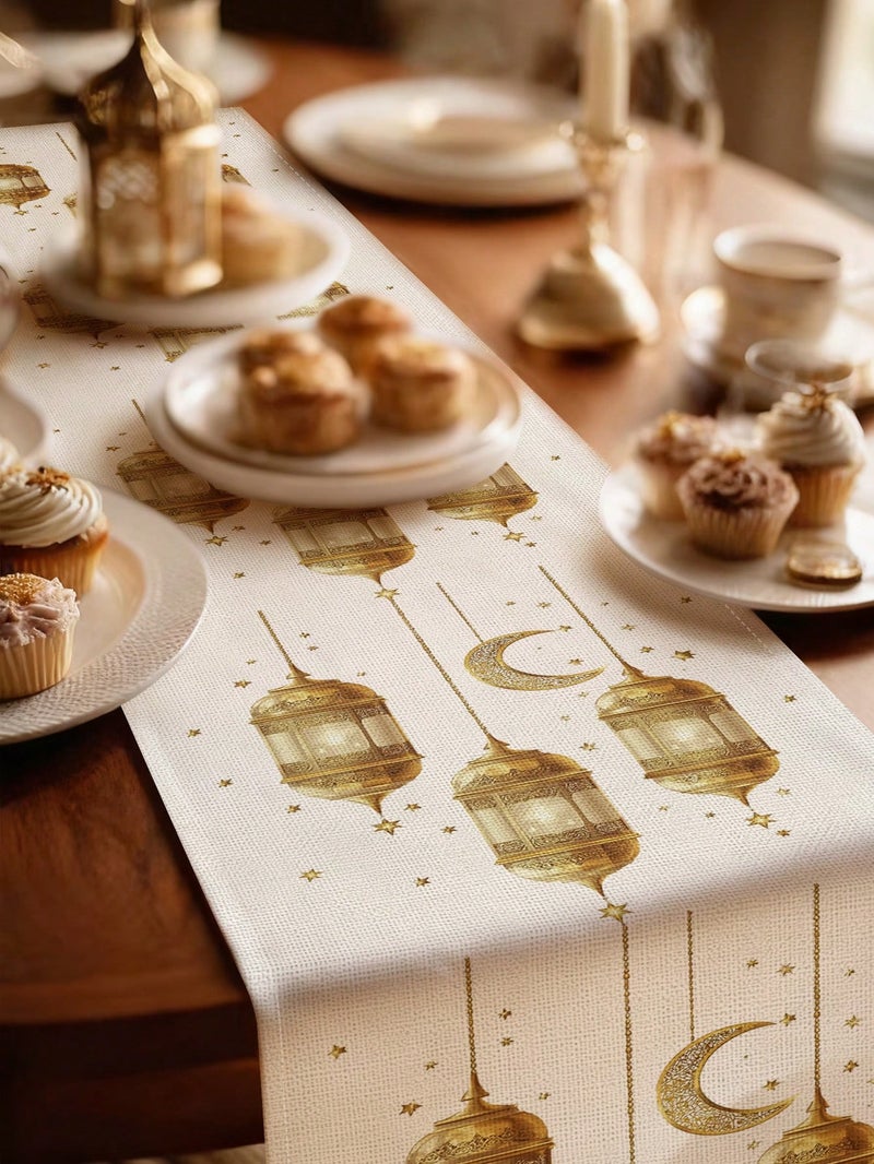 زينة رمضان مفرش طاولة رمضان – مقاس 33 × 183 سم – زينة رمضان للمنازل والحفلات - Image 4