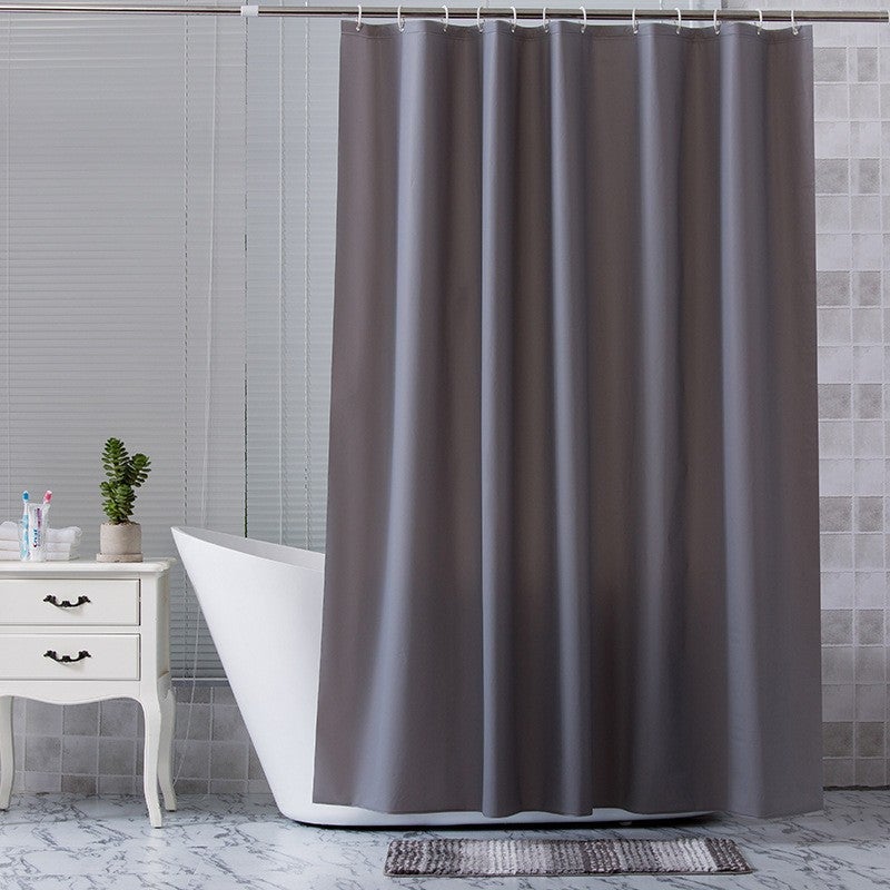 Waterproof Mildew-Resistant Solid Bath Curtain PEVA Gray 