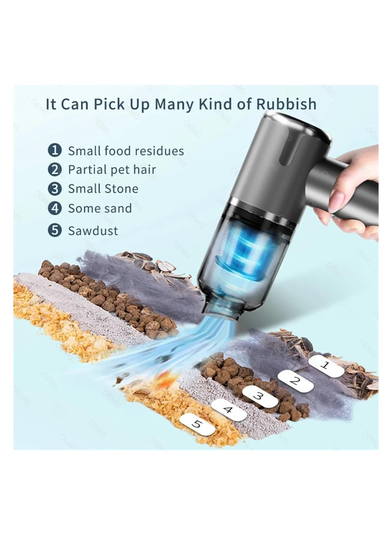 Electric Leaf Blower 120000PA Car Vacuum Cleaner - Mini Portable Wireless Handheld Cleaner for Home & Car - Powerful Cleaning Machine, Compact Design, & Rechargeable for Easy Use  - Image 5