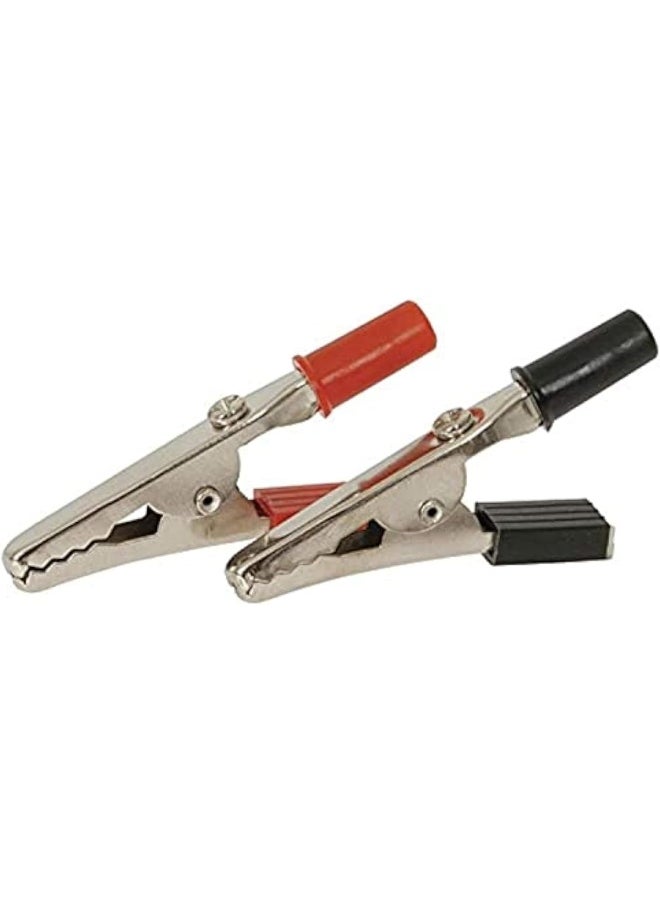 UHcom Uhcom 1 Pair Mini Crocodile Clamp Test Alligator Clips With Screw Diy Experiment Wire Red And Black  - Image 1