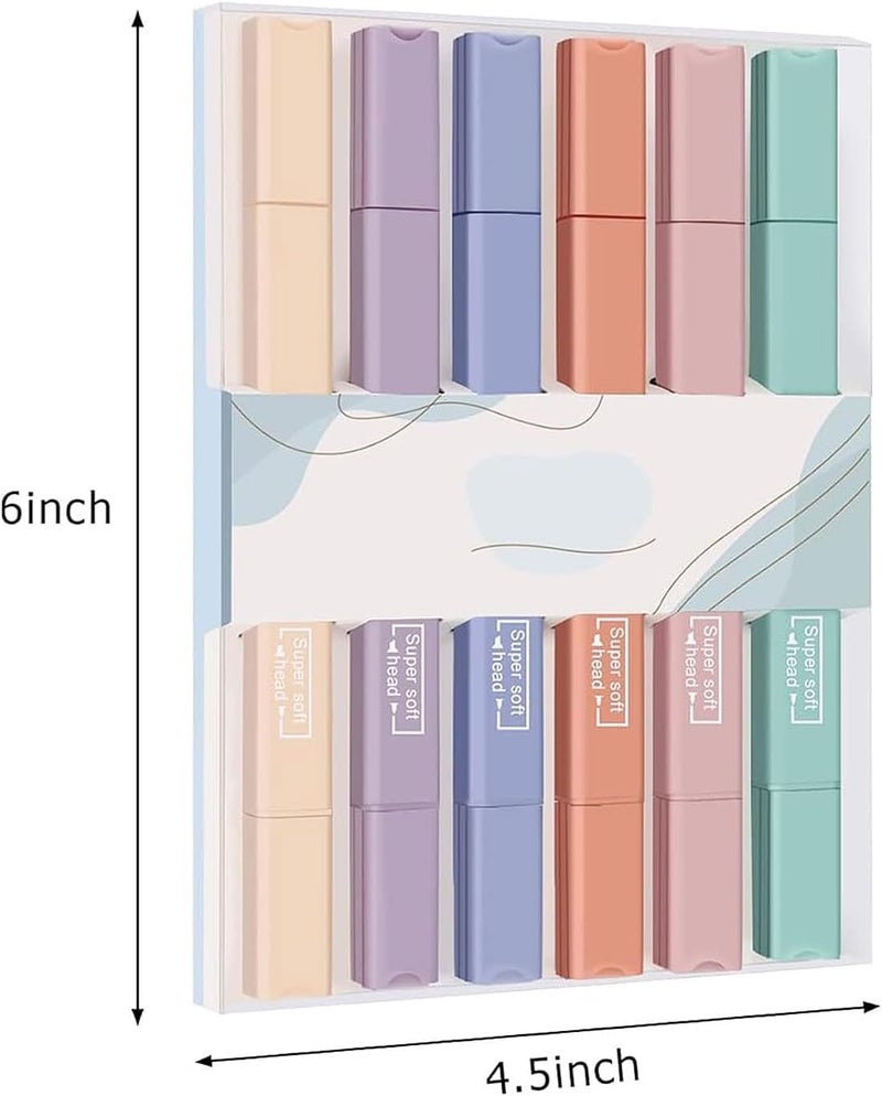 Radiant Aesthetic Pastel Highlighters and Pens, No Bleed, Chisel Tip, for Journaling, Note Taking, School Supplies (Pack of 6) (Double Tip) - Image 4