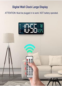 Digital Wall Clock with LED Alarm, Remote Control, and Automatic Brightness Dimmer for Home and Office - pzsku/Z3457398055808CFAEE94Z/45/_/1724678302/13514ffa-48f3-4d02-85be-9237496365e1