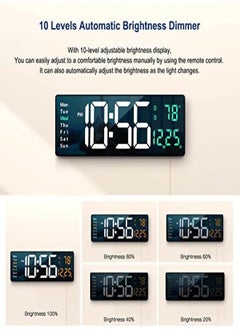 Digital Wall Clock with LED Alarm, Remote Control, and Automatic Brightness Dimmer for Home and Office - pzsku/Z3457398055808CFAEE94Z/45/_/1724678306/94490518-a61d-4e93-aed4-655eb46b877d