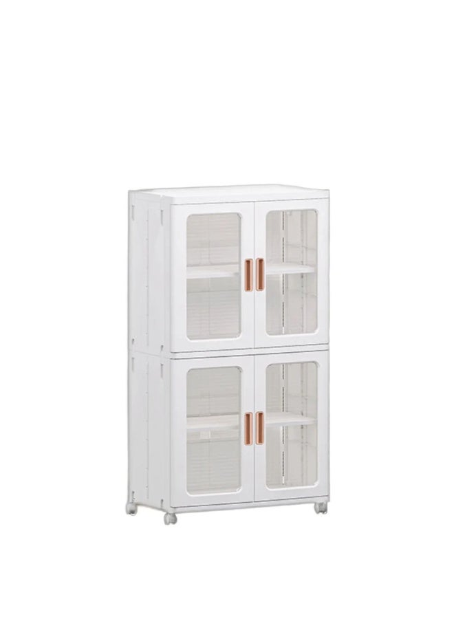 Multi-Purpose Foldable Home Storage Cabinet with Wheels – Practical Solution to Organize Daily Items, Save Space, and Easily Move Anywhere – AB - Image 5