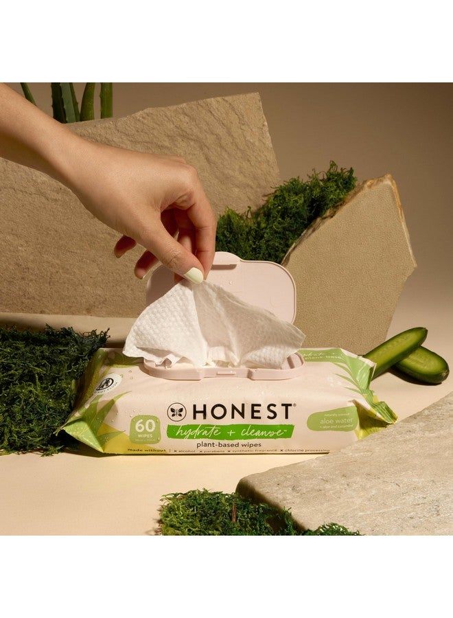 The Honest Company The Honest Company Hydrate + Cleanse Naturally Scented Wipes | Cleansing Multi-Tasking Wipes | 99% Water, Plant-Based, Hypoallergenic | Aloe + Cucumber, 240 Count  - Image 4