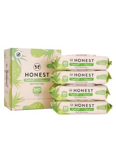 The Honest Company The Honest Company Hydrate + Cleanse Naturally Scented Wipes | Cleansing Multi-Tasking Wipes | 99% Water, Plant-Based, Hypoallergenic | Aloe + Cucumber, 240 Count  - Image 1