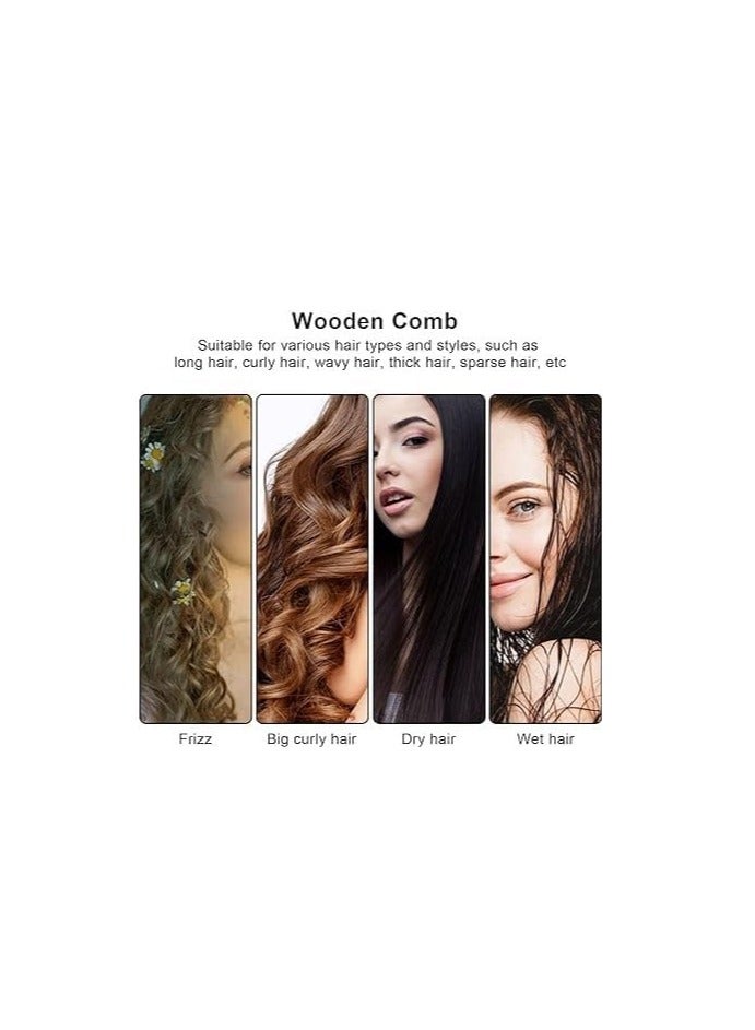 Wooden Detangling Comb Suitable for All Hair Types Wide Tooth Comb for Men, Women and Kids - Image 4
