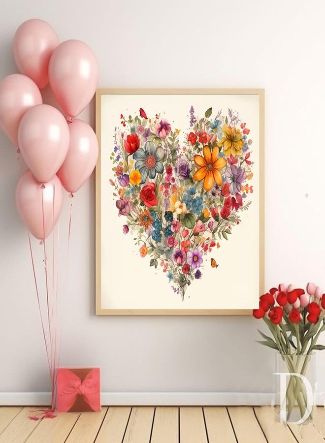 KTHOFCY 5D DIY Love Heart Floral Diamond Painting Kits for Adults,Love Heart Flower Full Drill Embroidery Cross Stitch Crystal Rhinestone Paintings Arts Wall Decor Painting Dots Kits 11.8X11.8 inch - Image 2