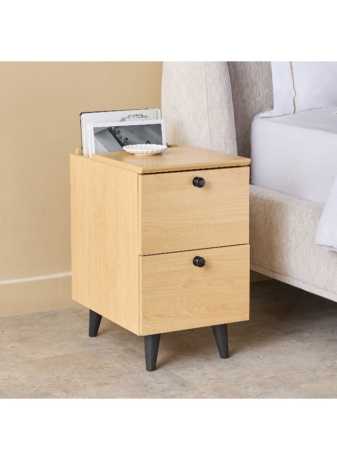 Home Box Compact Night Stand in Natural Wood for Bedroom - Image 1