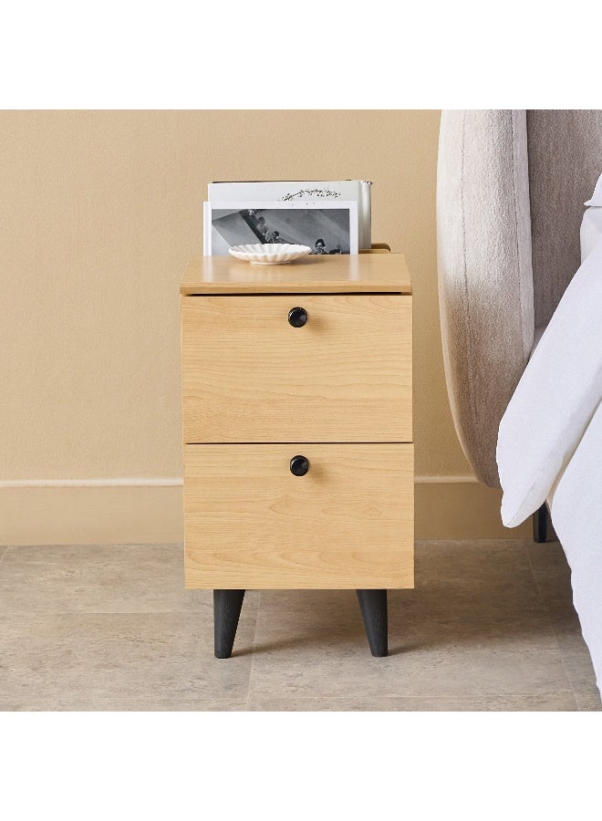 Home Box Compact Night Stand in Natural Wood for Bedroom - Image 2
