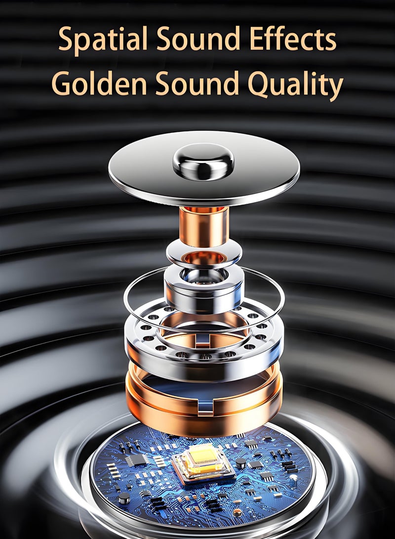 HYUNDAI High Quality Wireless Bluetooth Headphones Ear-hook Headphones Sports Noise Cancelling Lanyard Headphones 3D Stereo Suspension Bluetooth Headphones Waterproof Headphones Noise Cancelling (Black) - Image 4