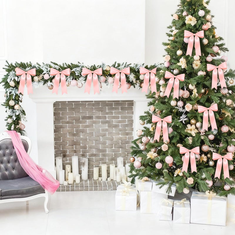 Jansun 3Pack Pink Bow Garland Banner, Pink Ribbon Bow Party Decorations Garland for Birthday Baby Shower Wedding Bow Coquette Party Decor - Image 5
