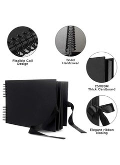 SYOSI Scrapbook Photo Album, Wedding Guest Book Anniversary Memory Scrapbooking, Photo Album with DIY Accessories Kit for Craft Paper Gifts, Black Cover 40 Sheets 11.5 x 8.5 Inch  - Image 2