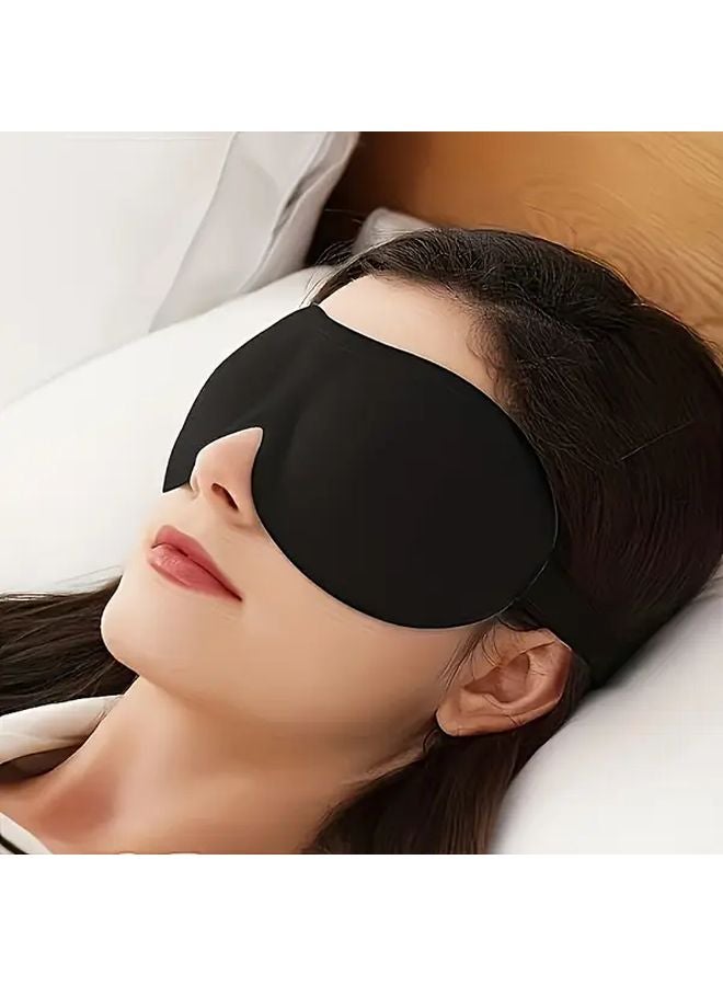 قناع النوم ثلاثي الأبعاد فائق النعومة، هيبوالرجينيك، أسود، قابل للتنفس، لتغطية العينين للسفر والمناسب لنوبات العمل الليلية - Image 2