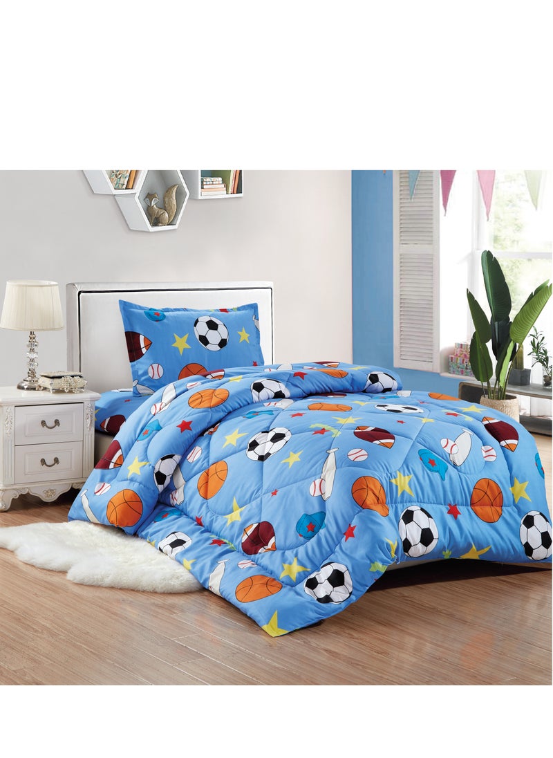Sleep night - 3-Piece kids Medium Filling Comforter set Reversible Bed Set Single Size 160x210 cm for Boys & Girls - Image 1