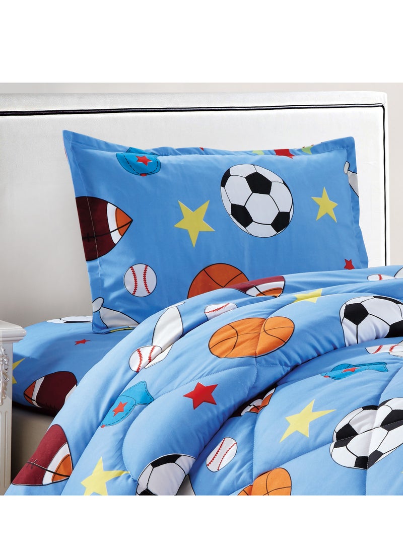 Sleep night - 3-Piece kids Medium Filling Comforter set Reversible Bed Set Single Size 160x210 cm for Boys & Girls - Image 1