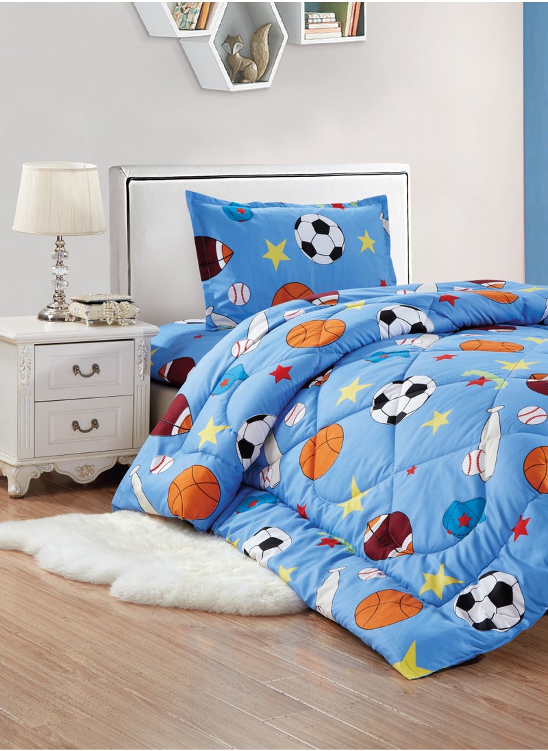 Sleep night - 3-Piece kids Medium Filling Comforter set Reversible Bed Set Single Size 160x210 cm for Boys & Girls - Image 1