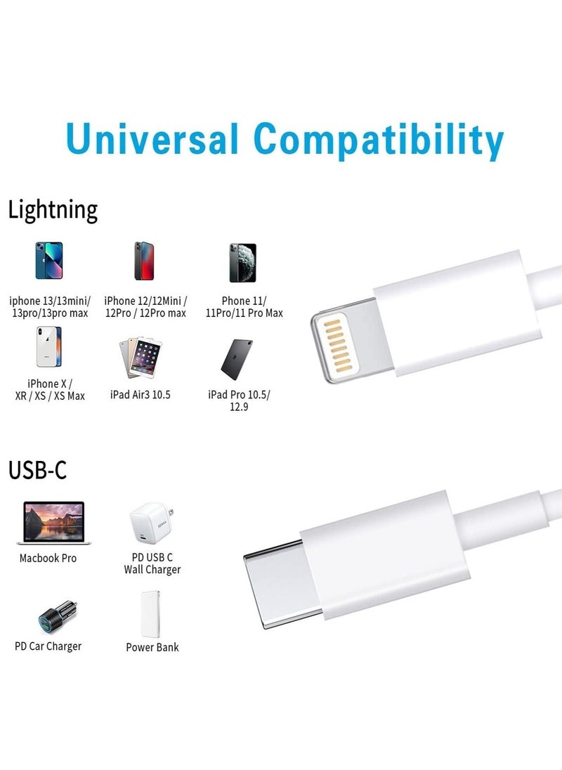 ELTRAZONE USB C to Lightning Cable 3Pack 3FT/1M [MFi Certified] iPhone Fast Charger Cable USB-C Power Delivery Charging Cord for iPhone 14/13/12/12 PRO Max/12 Mini/11/11PRO/XS/Max/XR/X/8/8Plus/iPad, White - Image 3