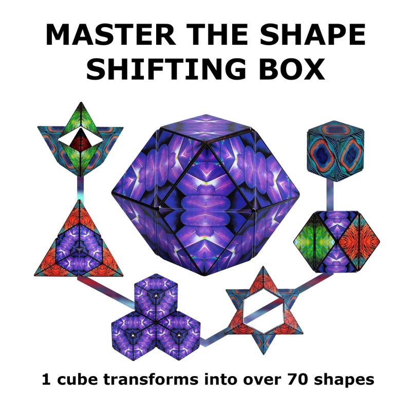 Shashibo Shape Shifting Box - Award-Winning Fidget Toy w/ 36 Rare Earth Magnets - Fidget Cube Transforms Into Over 100 Shapes, Sensory Toy Gift for Kids, Teens, and Adults (Wings) - Image 4