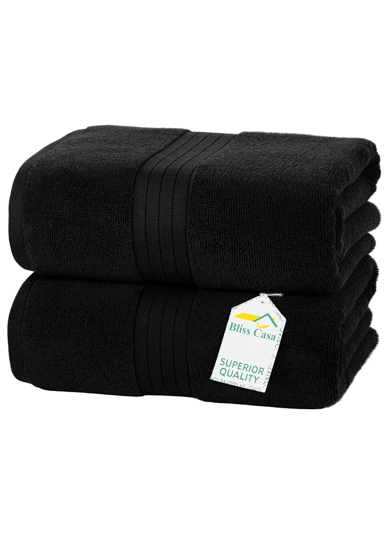 Bliss Casa Bliss Casa Luxurious Jumbo Bath Sheet 90 x 180 cm (2 Pack) - 550 GSM 100% Cotton 20/D Highly Absorbent and Quick Dry Hotel Bath Sheet Set