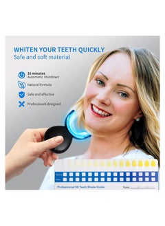 SMILEKIT Home Use Wireless Teeth Whitening Kit with 16-Point LED Blue Lights Accelerator, Natural Whitening Effective Stain Removal Include 4 Teeth Whitening Gel Pens Complimentary Color Card(Black)  - Image 5