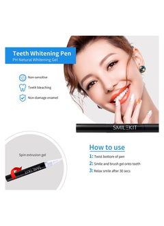 SMILEKIT Home Use Wireless Teeth Whitening Kit with 16-Point LED Blue Lights Accelerator, Natural Whitening Effective Stain Removal Include 4 Teeth Whitening Gel Pens Complimentary Color Card(Black)  - Image 3