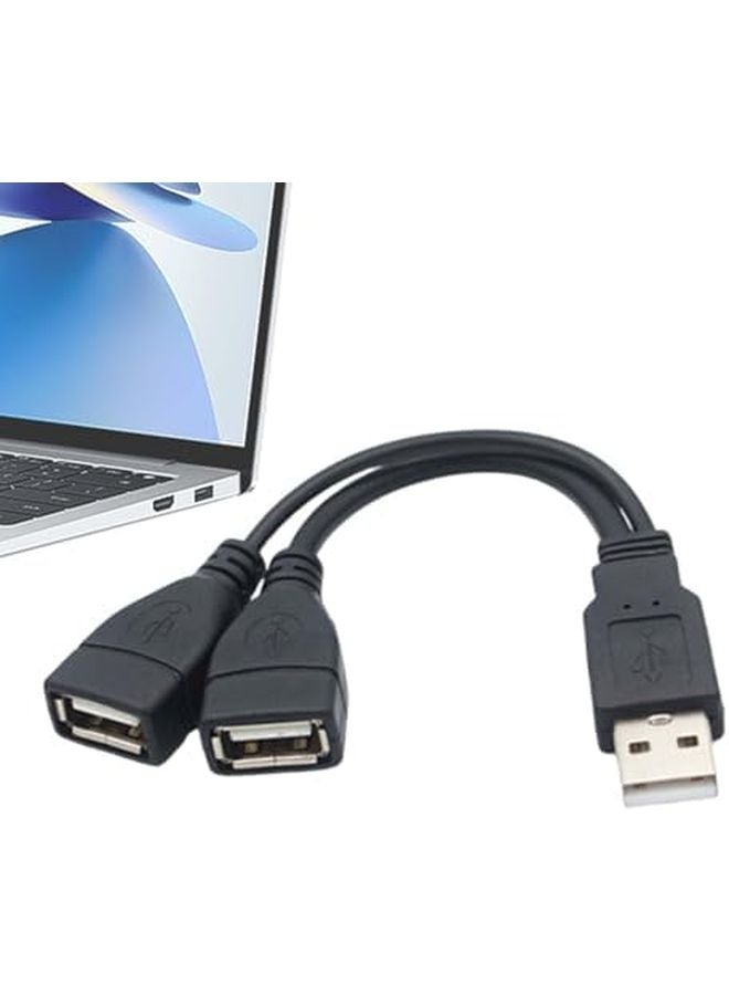 USB 2 In 1 Out Splitter Cable Compact Durable For Keyboard Printer Mouse - Image 1